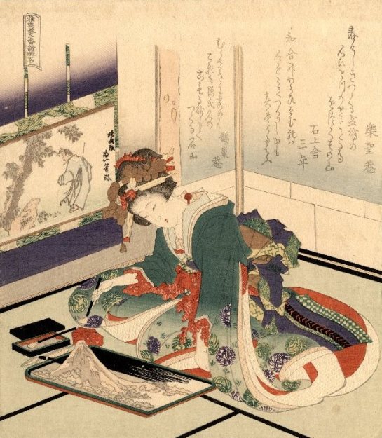 Hokusai, Woman Arranging a Bonkei, 1820-1834